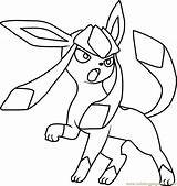 Glaceon Pokemon Coloring Page For Kids  Free Printable sketch template