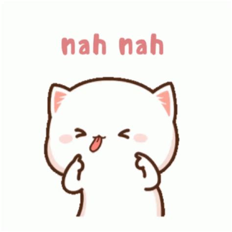 Sticking Tongue Out Mochi Peach Cat Nah GIF | GIFDB.com