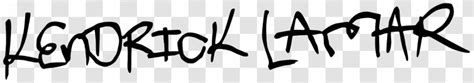 Logo Calligraphy Line Font - Kendrick Lamar - Design Transparent PNG