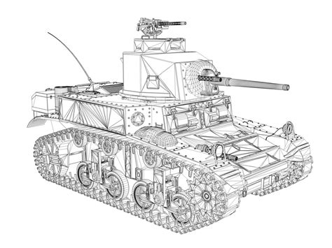 M3 US Light Tank Stuart - Early Production 3D Model in Tank 3DExport