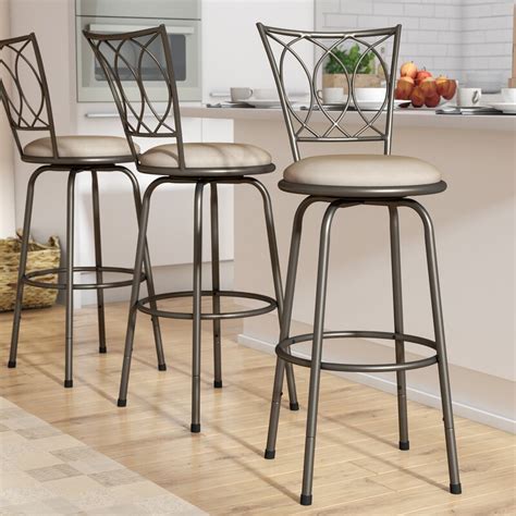 Three Posts™ Abrams Gold Brown Adjustable Height Bar Stool & Reviews