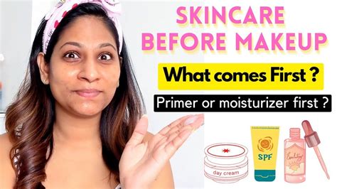 Skincare Before Makeup | Primer or Moisturizer first ? Right skincare sequence | Snehal K - YouTube