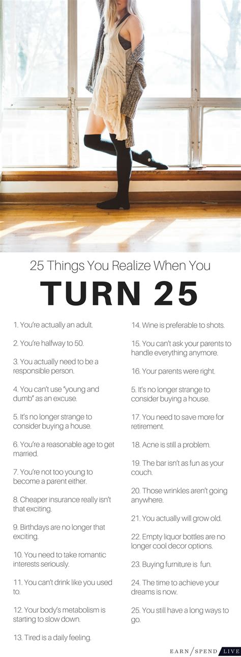 25 Things You Realize When You Turn 25 | 25th birthday ideas for her ...