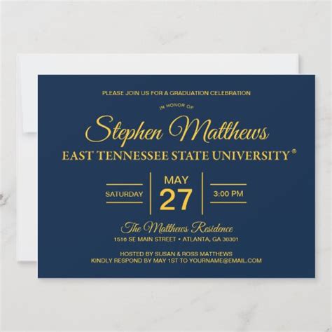 Graduation ETSU Institutional Mark Invitation | Zazzle