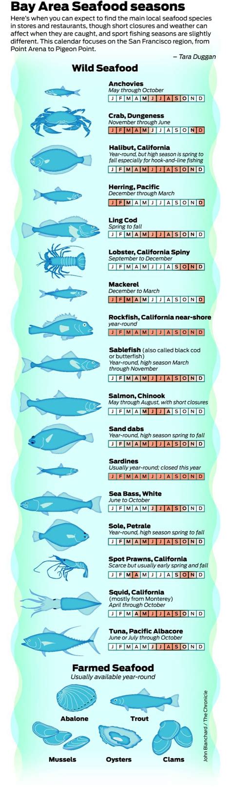 The seafood calendar: What’s in season locally