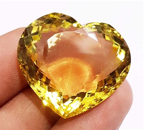 66.75 Ct Yellow Lemon Quartz Loose Gemstone Heart Shape - Etsy UK