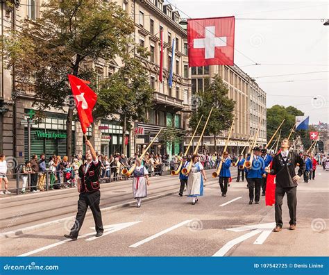 Swiss National Day Parade in Zurich Editorial Image - Image of ...