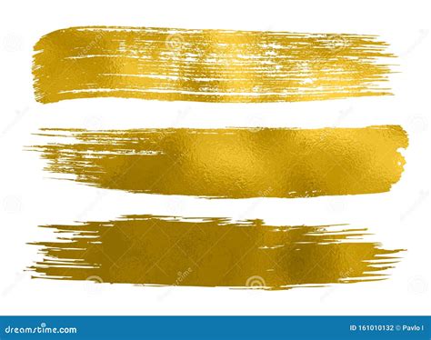 Collection of Gold Paint, Brush Strokes â€“ Vector Stock Photo - Image ...