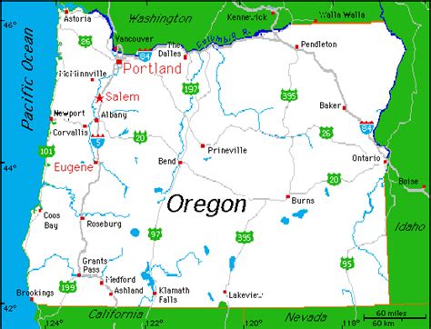 State of Oregon Coast Map | map of oregon | Oregon map, Oregon, Eugene oregon