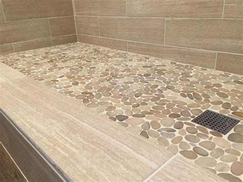 Sliced Java Tan Pebble Tile | Bathroom remodel shower, Small bathroom ...