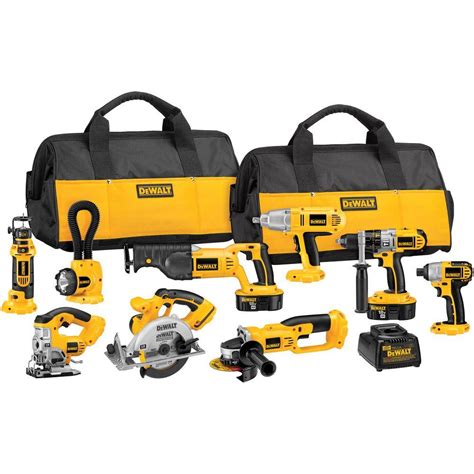 DEWALT 18-Volt XRP NiCd Cordless Combo Kit (9-Tool) with (2) Batteries 2.4Ah, 1-Hour Charger and ...