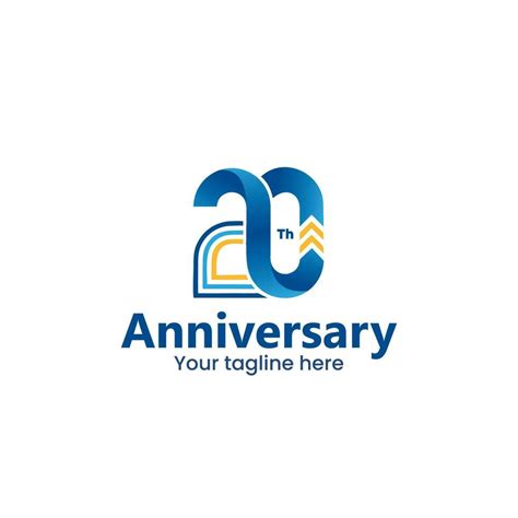 Vigésimo aniversario logo diseño en. 20 años aniversario icono, estampilla, etiqueta con cinta ...