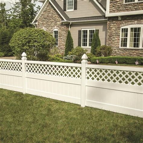 Freedom (Actual: 3.875-ft x 7.84-ft) Ready-to-Assemble Conway White Vinyl Lattice-Top Vinyl ...