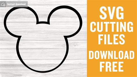 Mickey Head Outline Svg Free Cut File for Cricut - YouTube