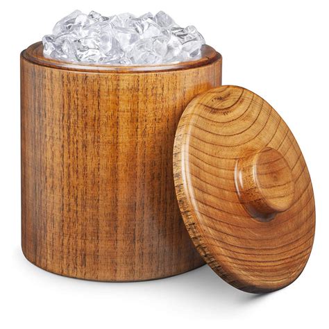 Solid Wood Ice Bucket with Lid | Cocktail Emporium