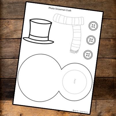 Printable Photo Snowman Craft Template - Free