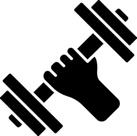 Hand Holding Dumbbell Icon In black and white Color. 25021161 Vector ...