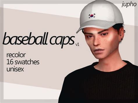 jupho's BASEBALL CAPS - Mesh needed | Sims cc, Sims 4, Baseball cap