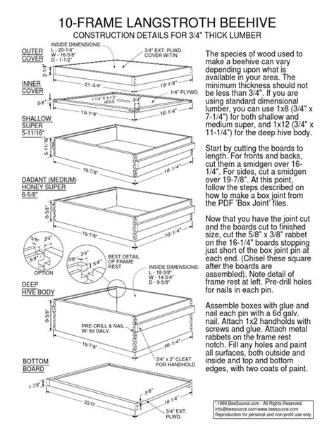 10-frame Langstroth Beehive | Bee hive, Bee hive plans, Bee keeping