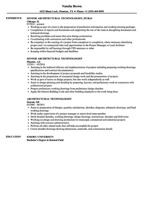 Architectural Technologist Resume Samples | Velvet Jobs