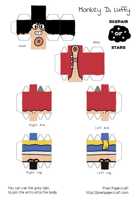 Monkey D Luffy Minecraft Skin | Free Printable Papercraft Templates