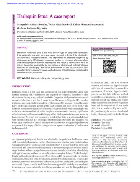 (PDF) Harlequin fetus: A case report