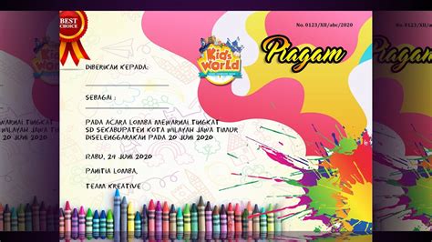 Desain Piagam Lomba Mewarnai