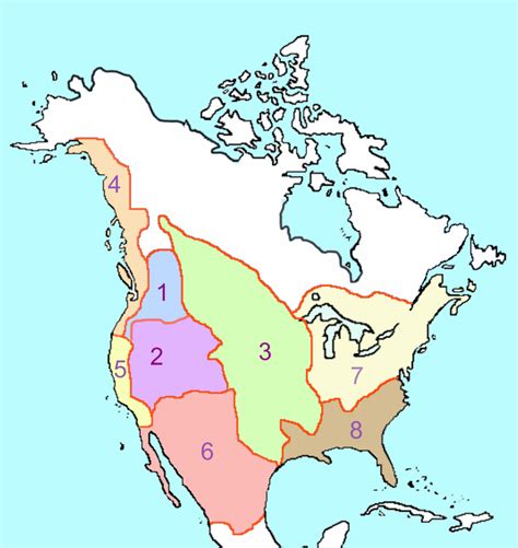 Native American Regions Map Printable