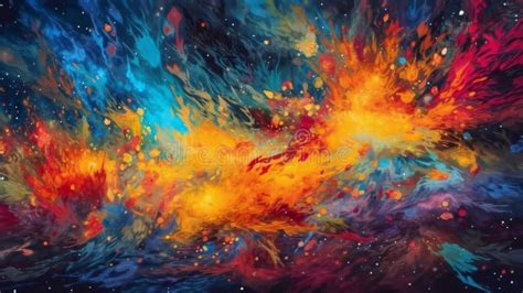 Fire Oil Painting Illustration Flames, Abstract, Colors Stock ...