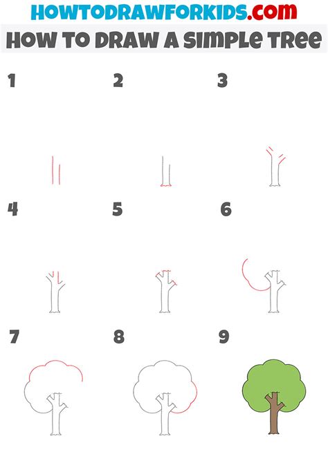 How to Draw a Simple Tree - Easy Drawing Tutorial For Kids