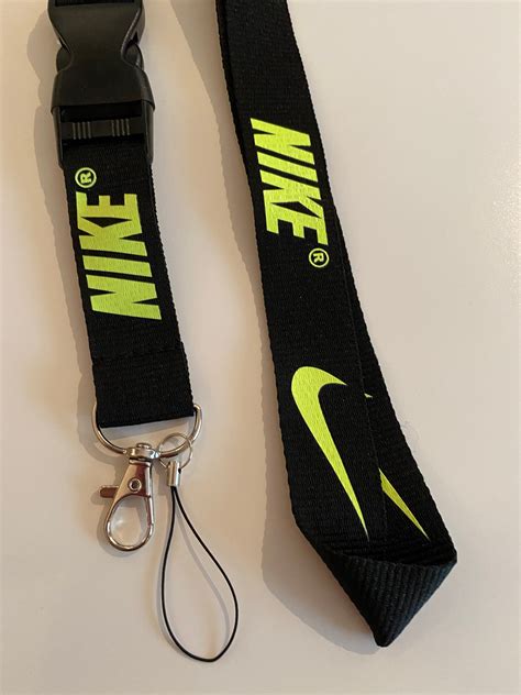 Nike Black Neon Lanyard Detachable Keychain Badge ID Holder | Etsy