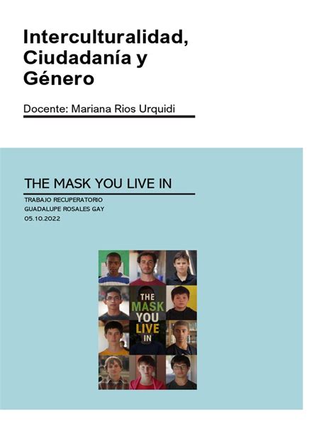 The Mask You Live in | PDF