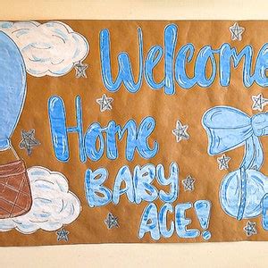 Welcome Home Baby Banner Kraft Paper Banner Custom Hand Painted Party ...