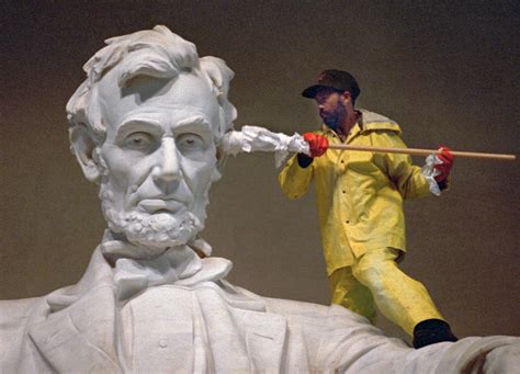 PsBattle: Man Cleaning Statue of Abe Lincoln. : photoshopbattles