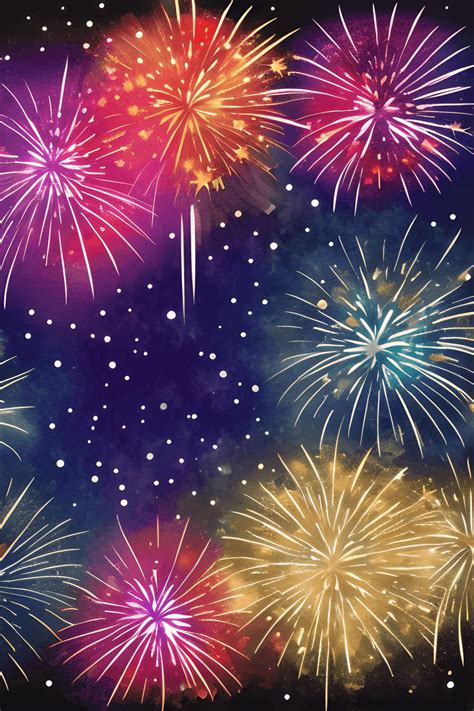 Happy New Year Fireworks Background · Creative Fabrica