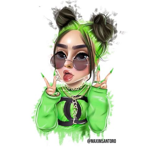 My version of the fluorescent green look of @billieeilish 💚 You must have seen drawings of this ...