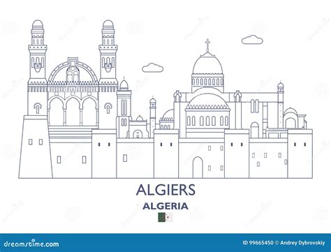 Algiers City Skyline, Algeria Stock Vector - Illustration of famous ...