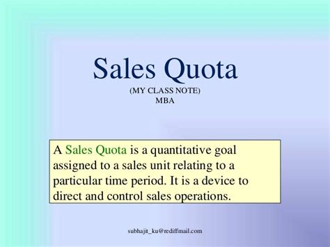 Sales quota