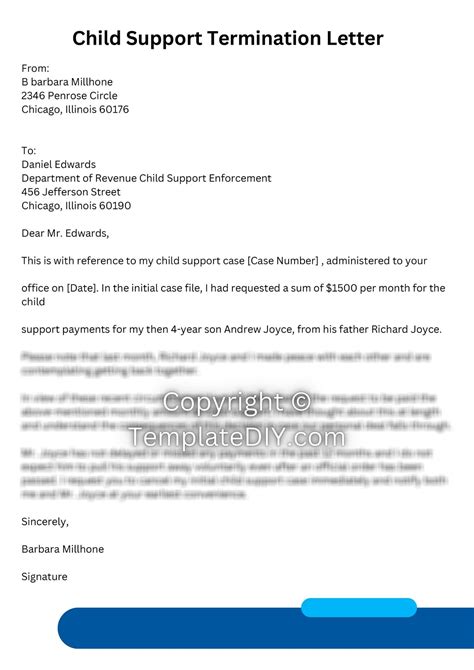 Child Support Termination Letter Template in Pdf & Word