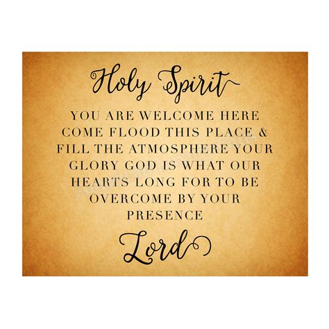 Buy Holy Spirit You Are Welcome - Parchment Paper Replica Inspirational ...