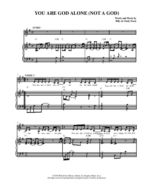 You Are God Alone Sheet Music PDF (Christ For The Nations) - PraiseCharts