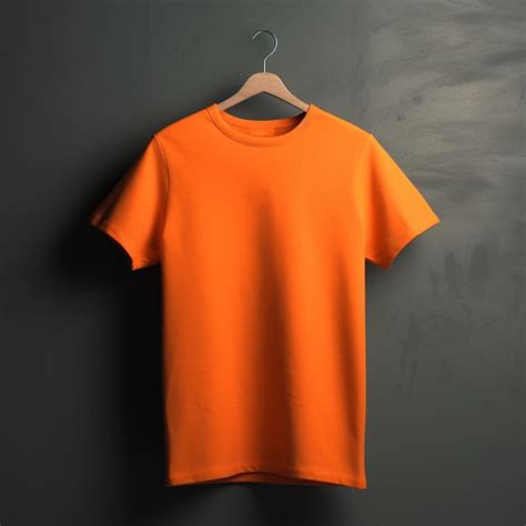 Premium AI Image | Orange Tshirt Mockup on dynamic plain background ...