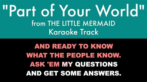 "Part of Your World" from The Little Mermaid - Karaoke Track with ...