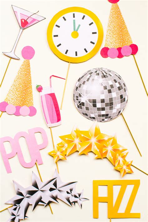 MODERN NEW YEARS EVE PARTY PHOTO BOOTH PROPS PRINTABLE DOWNLOAD – Bespoke Bride