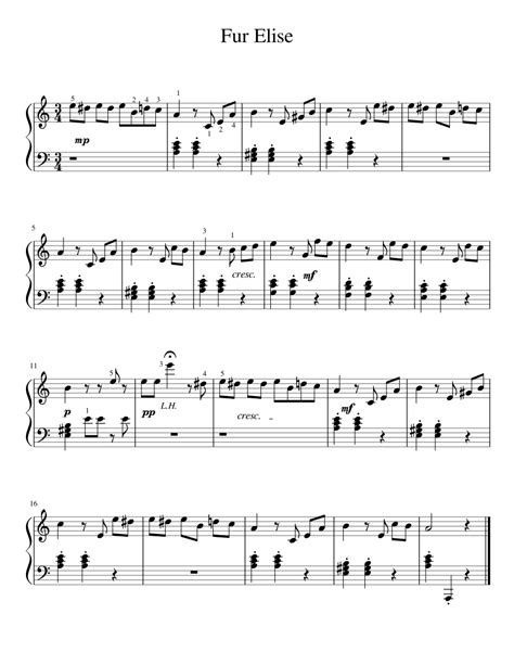 2918151 Fur Elise easy sheet music for Piano download free in PDF or MIDI