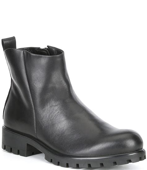 ECCO Women's Modtray Water Resistant Leather Chunky Lug Sole Ankle ...