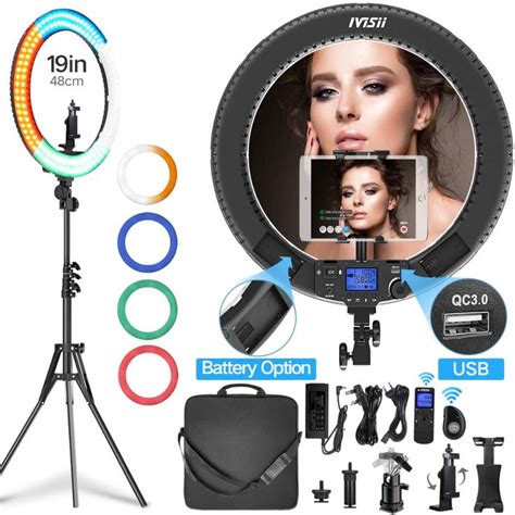 Amazon.com : Ring Light with Remote Controller and Stand ipad Holder, Makeup LED Ring Lights 60W ...
