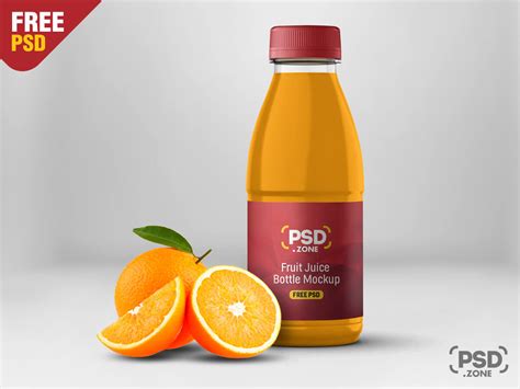 Juice Bottle Label Mockup PSD - PSD Zone