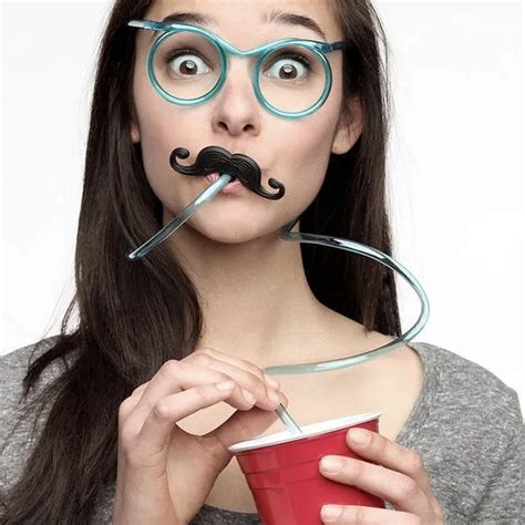 DIY Straw Children's Creative Cartoon Cute Fun Wacky Glasses Straw Toys Household items ...