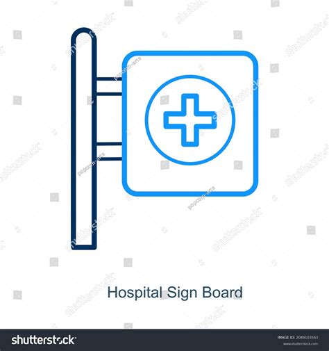 Hospital Sign Board Icon Concept Stock Vector (Royalty Free) 2089103563 ...